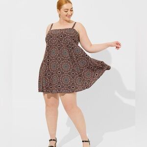 NWT Torrid Mini Challis Sleeveless Sundress. Medallion. 2X.